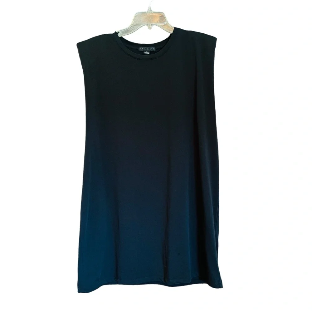 Sanctuary Black T Shirt Dress Shoulder Pad Sleeveless Shift Relaxed XXL